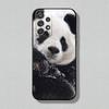 Cute Panda Phone Case For Samsung S25,24,23,22,21,20,10,10E,9 Plus FE Note 20 Plus Soft Black Cover Shell