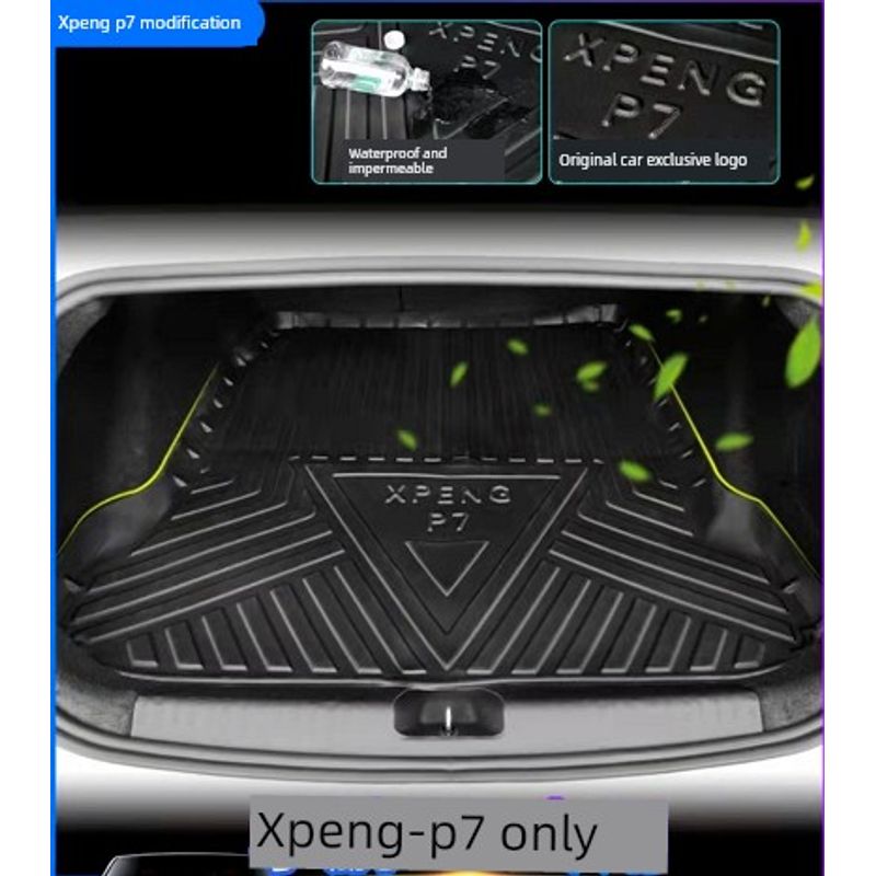 Xpeng P7 Floor Mats Tpe Floor Mats Rubber Eco-Friendly Waterproof P7 Car Floor Mat Accessories Original Factory Rubber Modification Special Use Xpeng P7 Trunk Mat