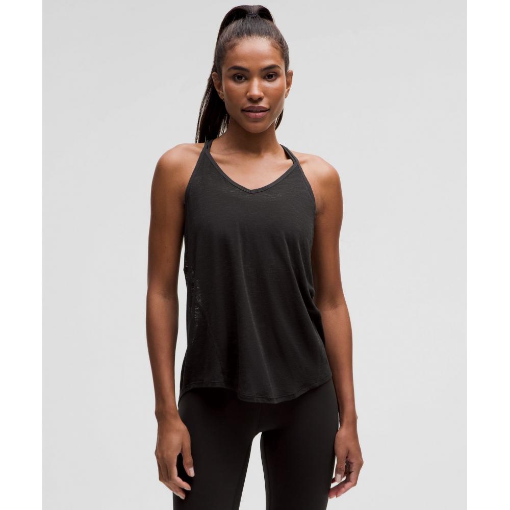 

Lululemon Tie Back Lightweight Yoga Tank Top Black 2