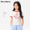 BARRY BANNY Girls' Color Block Heart Print T-Shirt