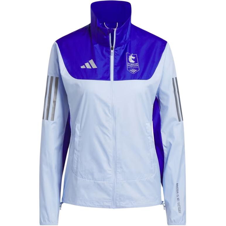 Adidas Color Block Slim Fit Stand Collar Work Jacket Women Jacket Blue JN3002 XS