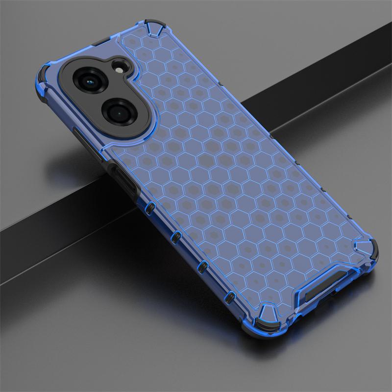 Shockproof Transparent Case For Xiaomi Poco C71 Honeycomb Armor PC Full Back Case For Poco C71 Case Cover For Poco C71 6.88 inch