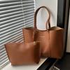 Women's Bag Large Capacity Soft Leather Tote Bags Casual Versatile Single Shoulder Handbag Mommy Handbags Autumn and Winter