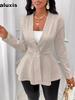 Women's Autumn Overcoat Thick Fleece Fit Formal Blazer Jacket