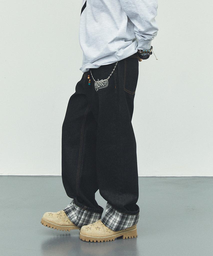 CAVISH W Check Denim Pants Black(Cv2Fffd110A)