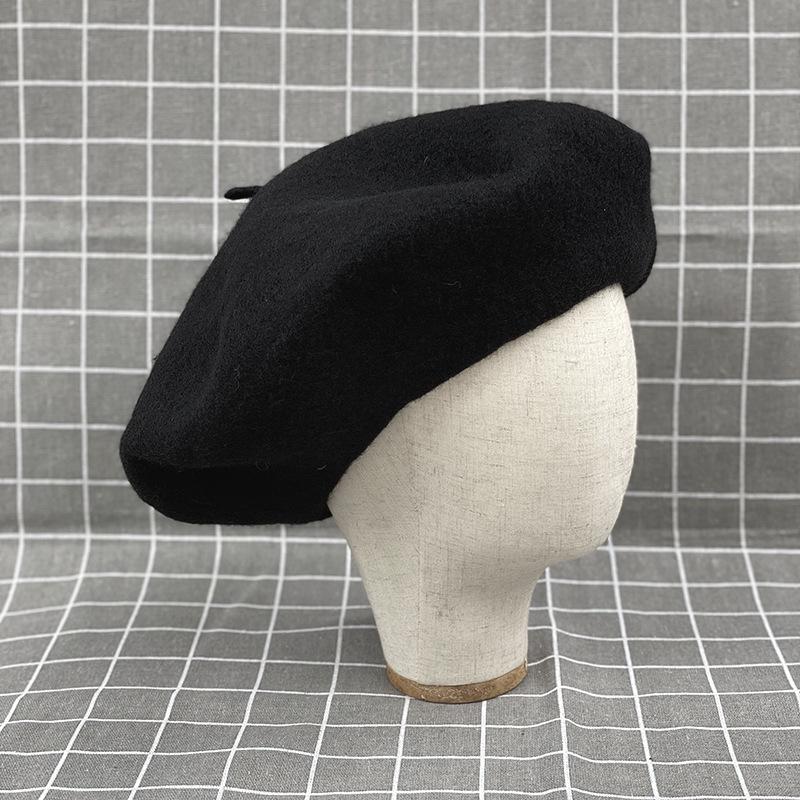 Huge Face Small~ Oversized Wool Beret Female British Retro Painter Hat Exaggerated Cloud Hat Internet Celebrity