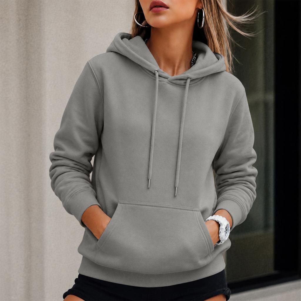 Women's Drawstring Hoodie Sweatshirt with Sleeves for Fall Winter