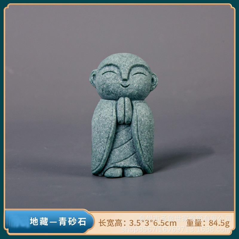 Japonská figurka Buddhy Štěstí Feng Shui Modlící se mnich Socha Miniaturní ozdoba pro akvárium Domácí zahradní dekorace
