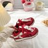 New Hello Kitty Girls Children Sports Shoes Bow Tie Kid Tennis Shoes Soft Bottom Autumn Running Shoes Non-Slip Sneakers