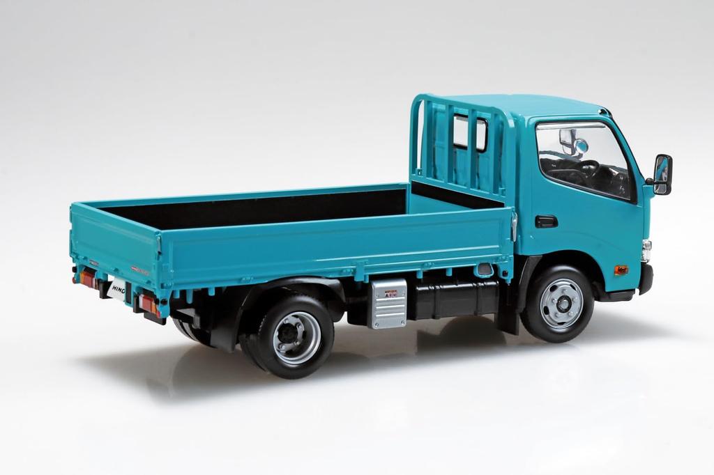 Aoshima Bunka Kyozai Rakupura Snap Kit Hino Dutro Flatbed Scale Plastic Model Kit Co., Ltd. (AOSHIMA) No. 23-TE (Turquoise) 1/32 Pre-colored