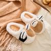 Cat Cute Cotton Slippers Winter Velvet Warm Home Use Non-slip Thick Bottom Outer Wear Couple Winter
