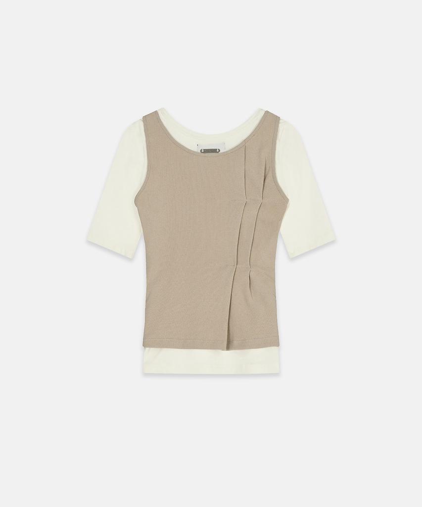 NACHE Folded Layered T-Shirt Ivory