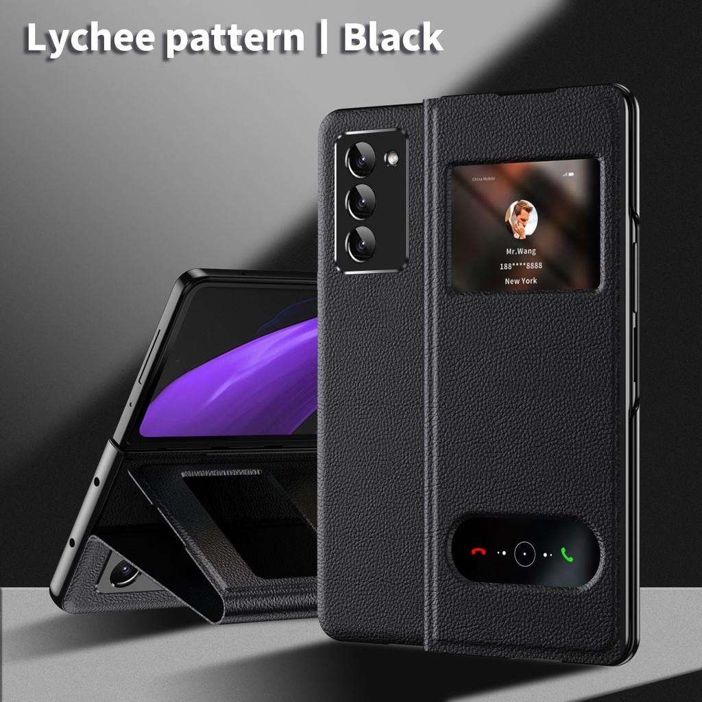 Business Litchi Leather Phone Bag Funda Case For Samsung Galaxy Z Fold 4 Fold3 Fold4 Fold2 5g Fold 3 2 Zfold4 Shockproof Cover