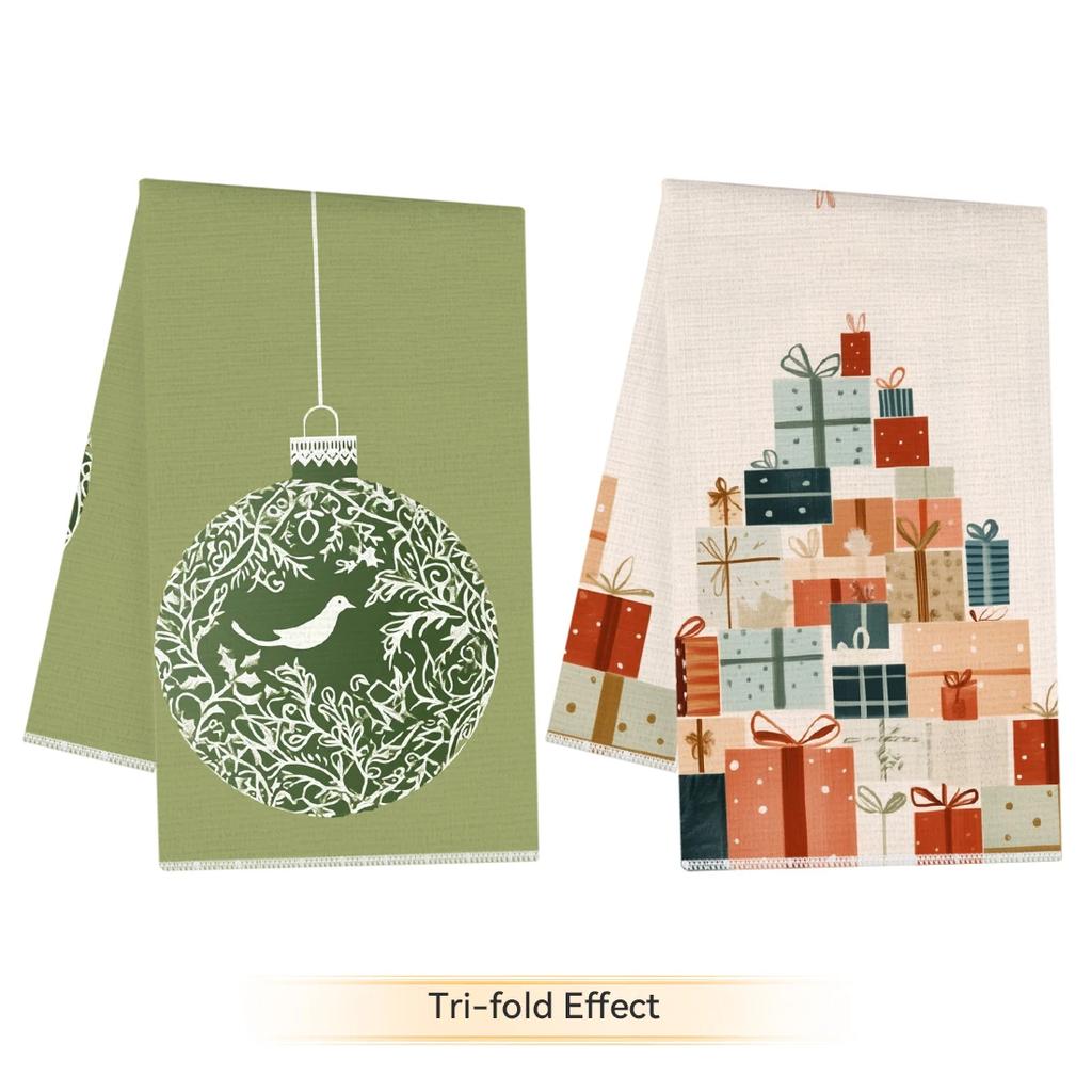 2/4/6pcs Set Kitchen Towels Snowman Christmas Tree patternHand Towels Christmas Decorations for Home Noel Dish Towels Gifts