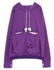 GOODS Cute Paw Print Hoodie with Pompoms [TOKYO MARKET] [Pure Bon] (4XL, Purple)
