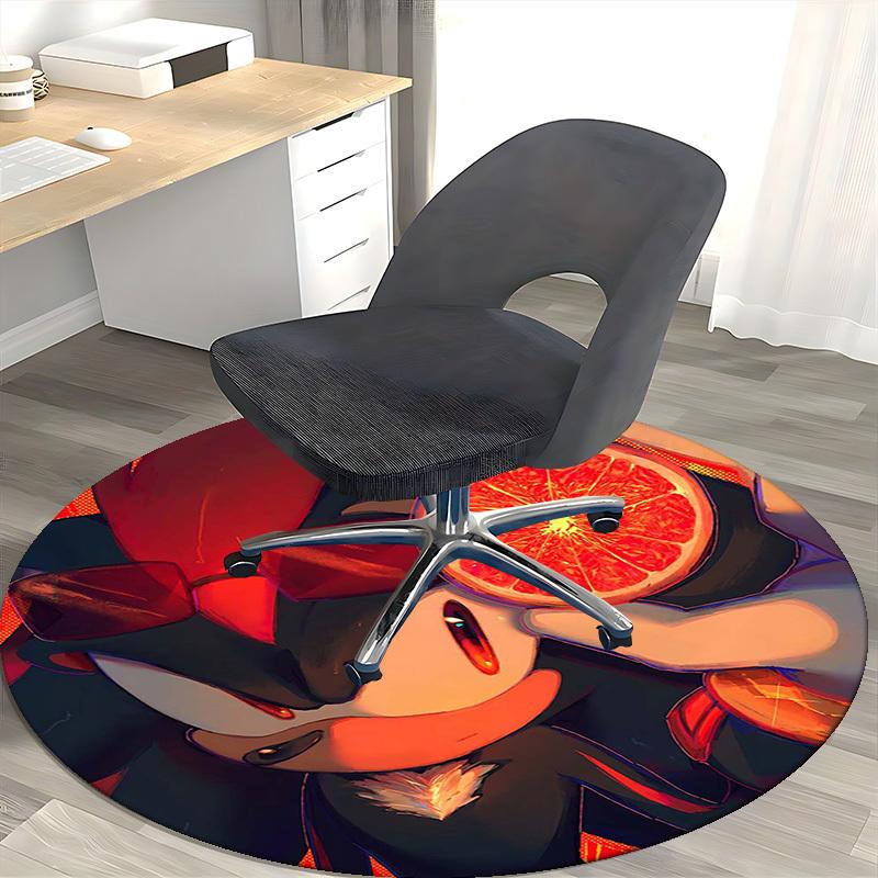 

1pc Grapefruit Slice Anime Cartoon Design Round Carpet Office Chair Mat, NonSlip Rug for Home Decor, Living Room, Bedroom 80cm
