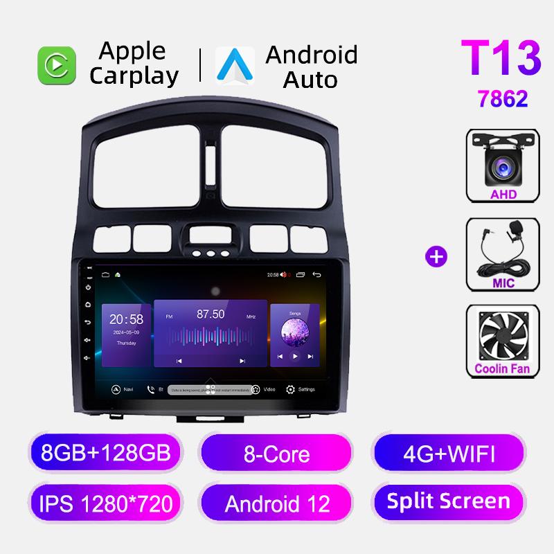 Android Auto Car Radio For Hyundai Santa Fe 2005-2015 Navigation GPS Multimedia Video Player Head Unit Wireless Carplay Stereo