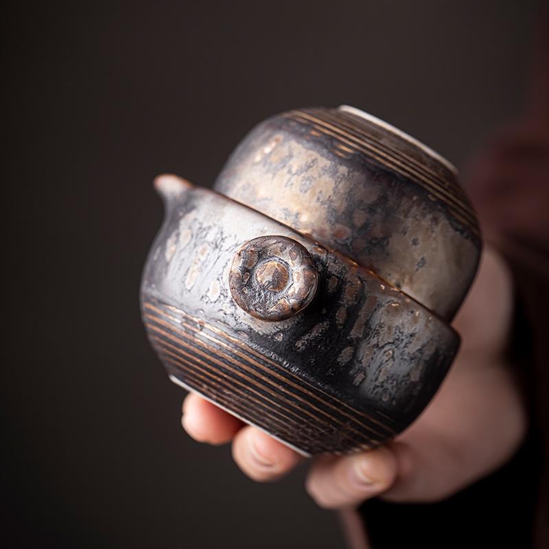 150ml Japanese Kiln-Change Ceramic Quick Tea Cup One Pot Two Cups Tea Set Portable Bag Teapot