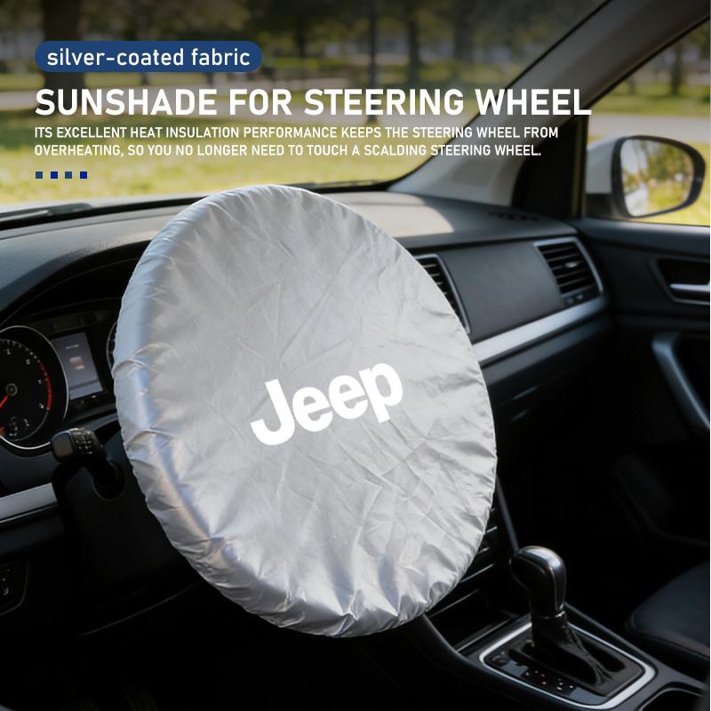 Car Sun Shade Cover Steering Wheel Sun Block Sunshade Heat Insulation For Jeep Compass Renegade Cherokee Wrangler JK Patriot AJW1