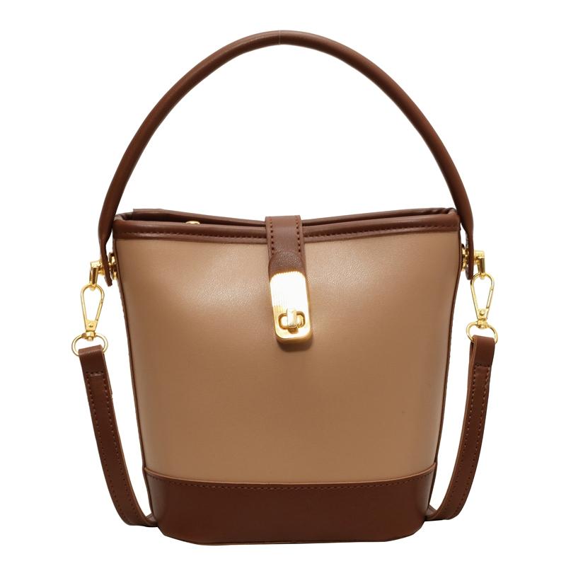 Korean Designer Bucket Bags for Women Fashion PU Leather Solid Color Crossbody Bag Female Elegant Aesthetic Shoulder Handbags