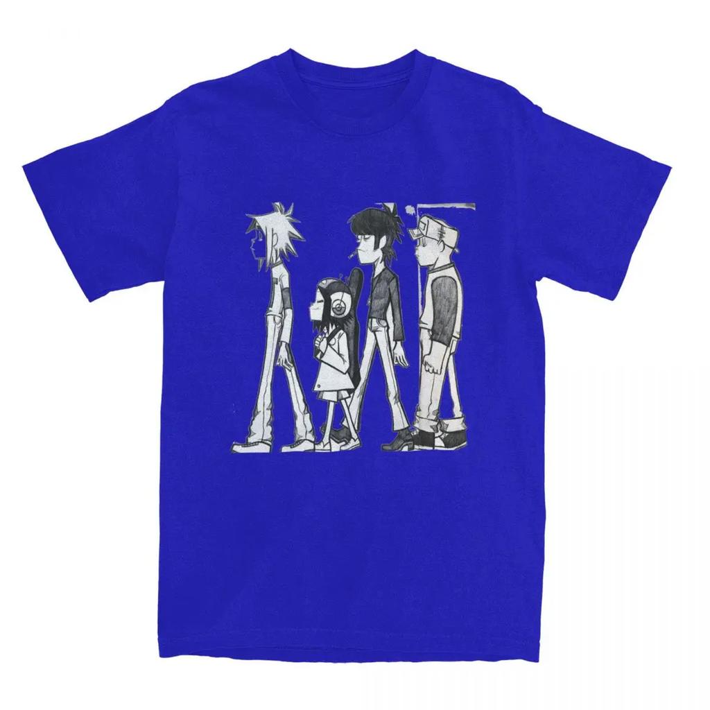 Death Metal Band Gorillaz T Shirts Men's 100% Cotton Leisure T-Shirts Round Neck Trending Tees Short Sleeve Clothes 4XL