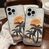 Sunset Coconut for Iphone12 Apple 17/16/15 Promax Transparent Phone Case 14 Anti-drop Cover Women