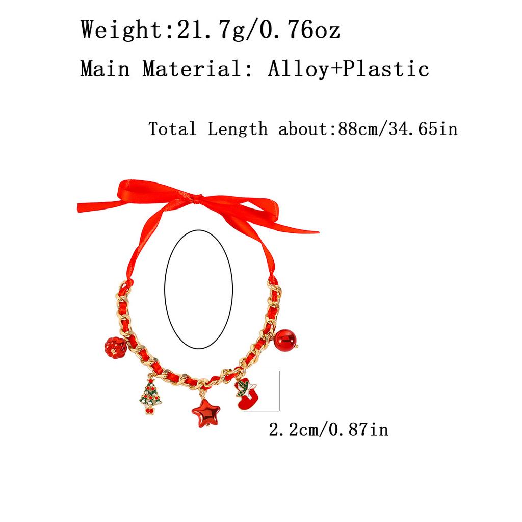 Snowflake Santa Pendant Trendy Creative Collarbone Chain Necklace