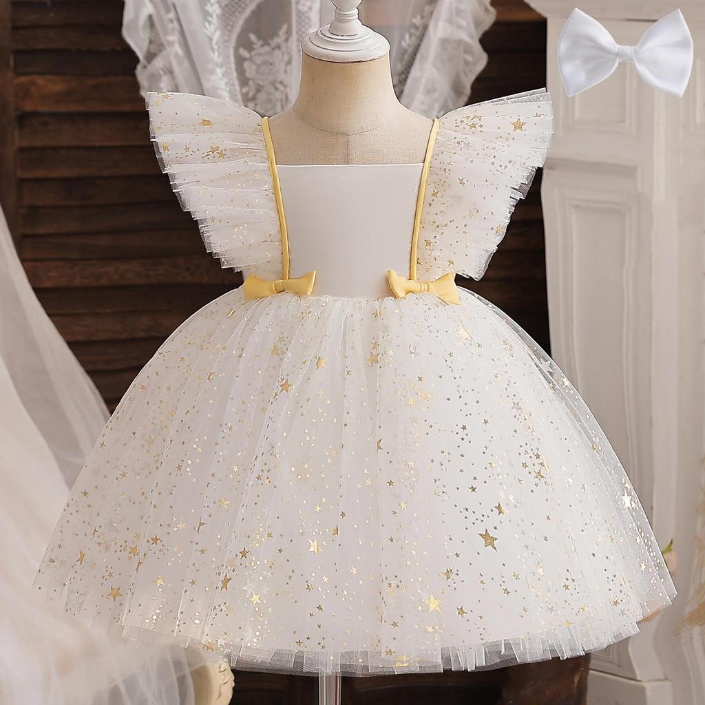Pailletten Mädchen Kleid Rüschen Elegantes Kleinkind Kinder Geburtstag Prinzessin Kleid 1-5 Jahre Tüll Tutu Kleider Hochzeit Party Baby Kleider