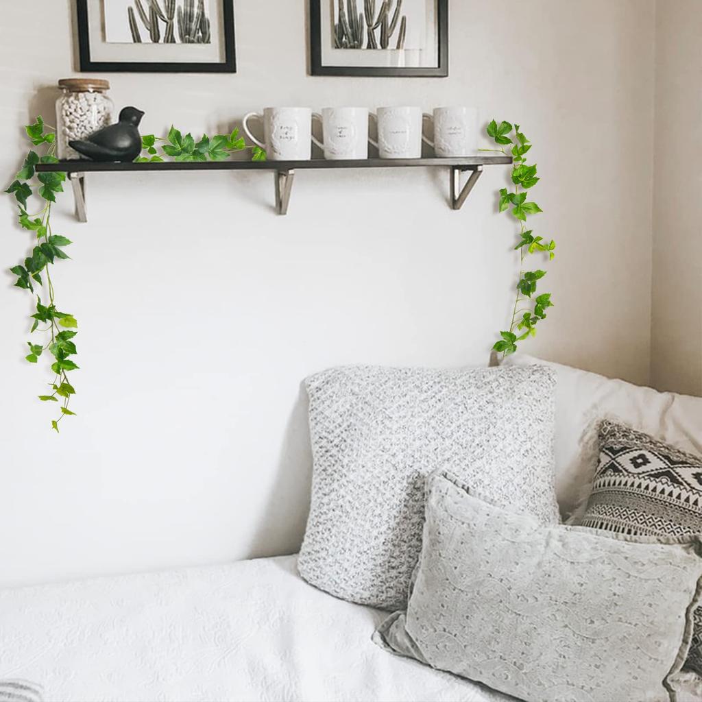 Fake Green Ivy Artificial Houseplant Natural Feel Waterproof Iron Wire Included High Durability Artificial Leaf Foliage Artificial Wisteria Twig Vine