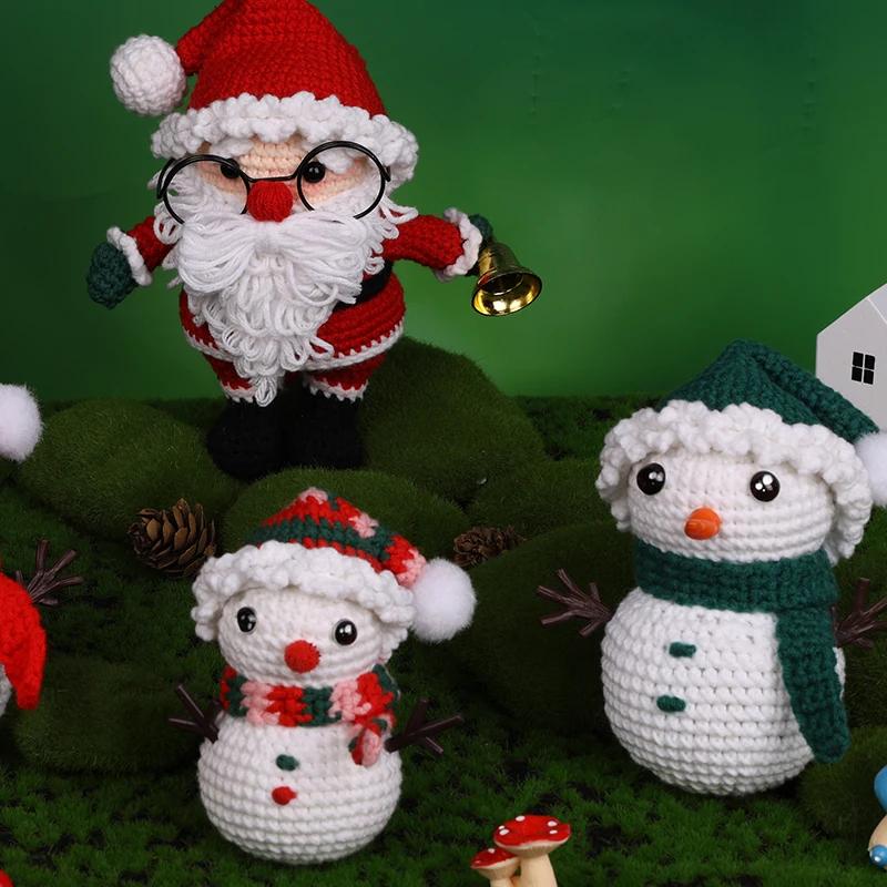 DIY Christmas Crochet Starters Kit, Complete Craft Knitting Kit with Crochet Hooks Yarns Video Tutorials for DIY Gift