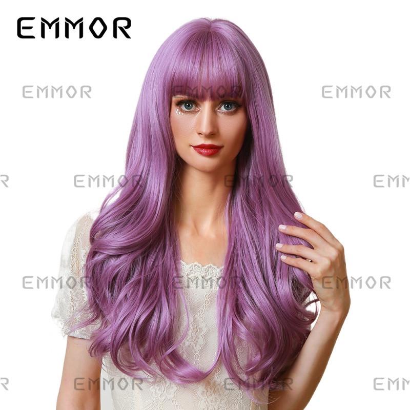 Colorful Cosplay Wig Set for Christmas & Halloween - Anime Style with Air Bangs & Big Waves