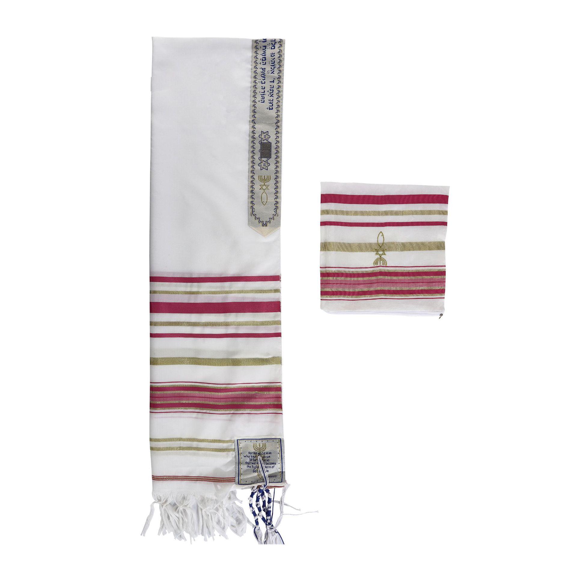 

Ethnic Style Judaic Prayer Shawl and Headscarf with Stripes 180 cm