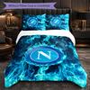 Biancheria da Letto a Tema Napoli FC Set 3 Pezzi Copripiumino Biancheria da Letto Decorativa Per Camera Adolescenti Decorazione Casa