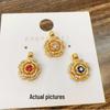 Elegant Vietnamese Sand Gold Enamel Rose Flower Pendant Necklace