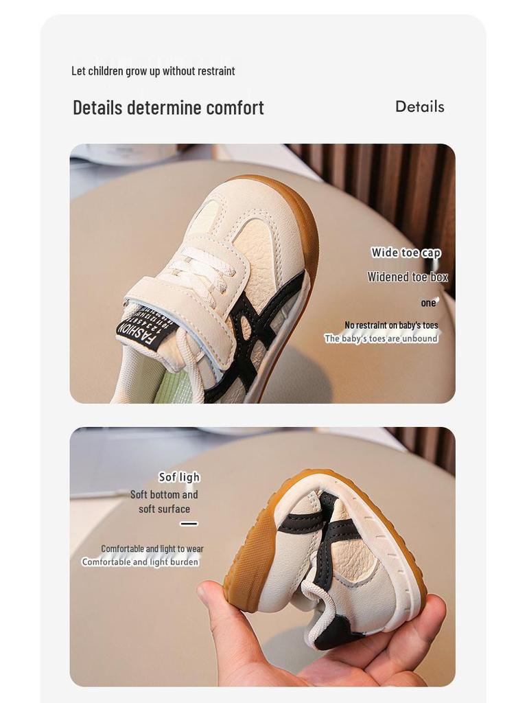 Kids' 2026 Spring Leather Waterproof Casual Sports Shoes for Toddlers