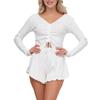 Exquisite Pajamas Long-sleeved Two-piece Set of Pure Cotton Sexy and Thin Autumn New Shorts Furniture Clothing Women