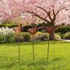 Accenti Bizzarri per il Giardino 3 Pezzi Palo a Terra con Uccelli in Metallo Arrugginito, Scultura di Uccelli Carini, Arte Decorativa Animali per Palo da Giardino Decorazione Esterna, Regali Amici