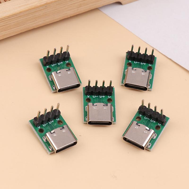 5Pcs Usb Adapter Board Typec16P To 2.54 Pin Terminal Upgrade Version With Holes For Fixation