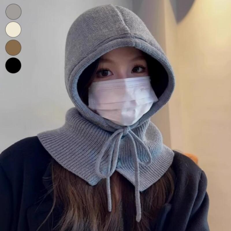 

Premium quality balaclava knit muffler in 4 colors 04. Ivory