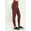 Women's Black Cross Waist Tights With Ribbed Wrap And Fleece Inside