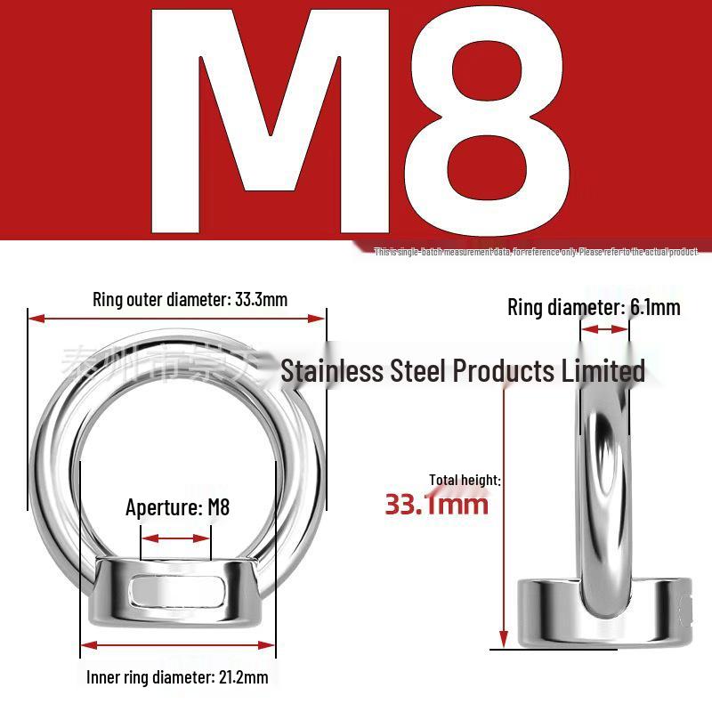 304 Stainless Steel Extended Ring-Shaped Eyebolt Screw Rod
