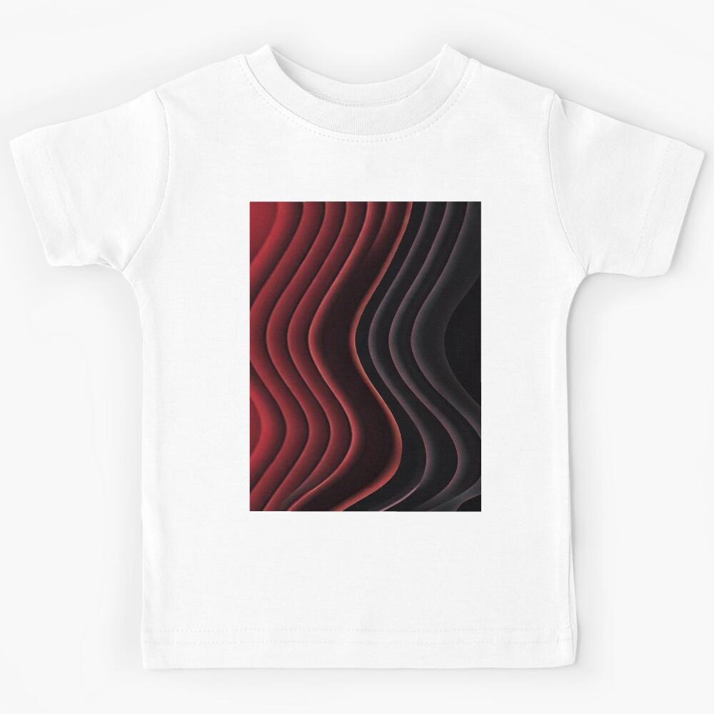 red and black wavy lines Kids T-Shirt 140