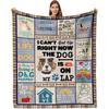 Dog Mama Patchwork Flannel Blanket Cute Multi Dog Breed Quote Print Soft Warm Throw Blanket Sofa Bedroom Pet Dog Lover Home Decor Gift