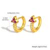 Xiaomi Vnox Luxury Colored Zircon Earrings For Women,Gold Plated Crystal Three Leaf Flower Hoop Earrings,Fashion Piercing Jewelry Gifts