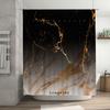 Luxury Marble Shower Curtain Set with Personalized Name 3D Printed Bathroom Decor for Home Decor In Grey Gold Color Size: Custom