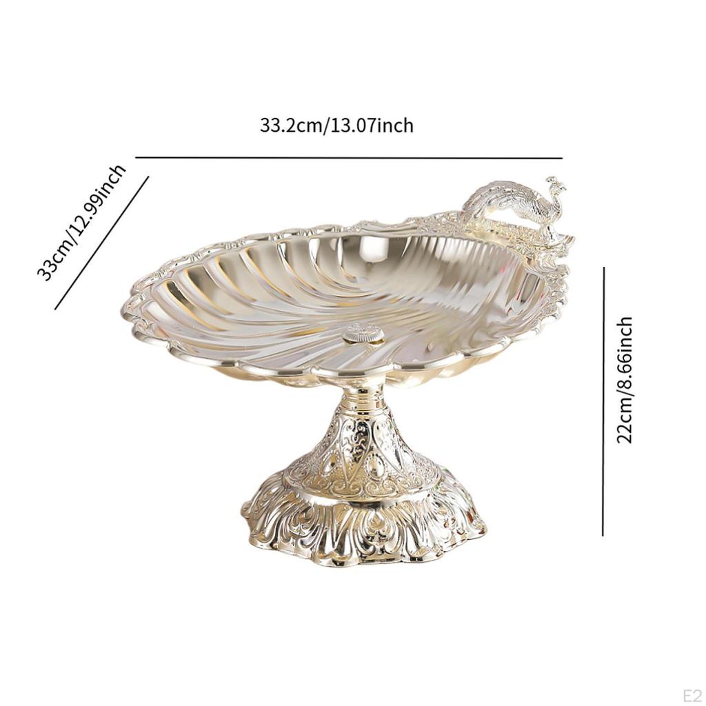 Decorative Pedestal Fruit Plate Bowl Footed Metal for Kitchen Restaurant