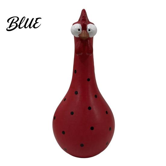 Playful Home Decoration Long Neck Colorful Chicken Statue Big Eye Cartoon Resin Rooster Vase Easy Care Vase Funny Outdoor Cock-Shaped for