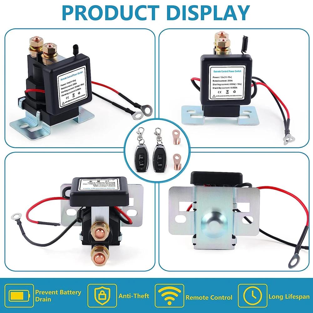 Remote Control Switch 12V 500A Battery Switch Relay Anti-Theft Quick Disconnect Cut Off Isolator Switch for Auto Car Truck