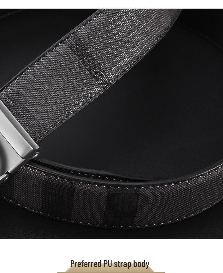 Men's Alloy Automatic Buckle Leather Belt for Business Attire