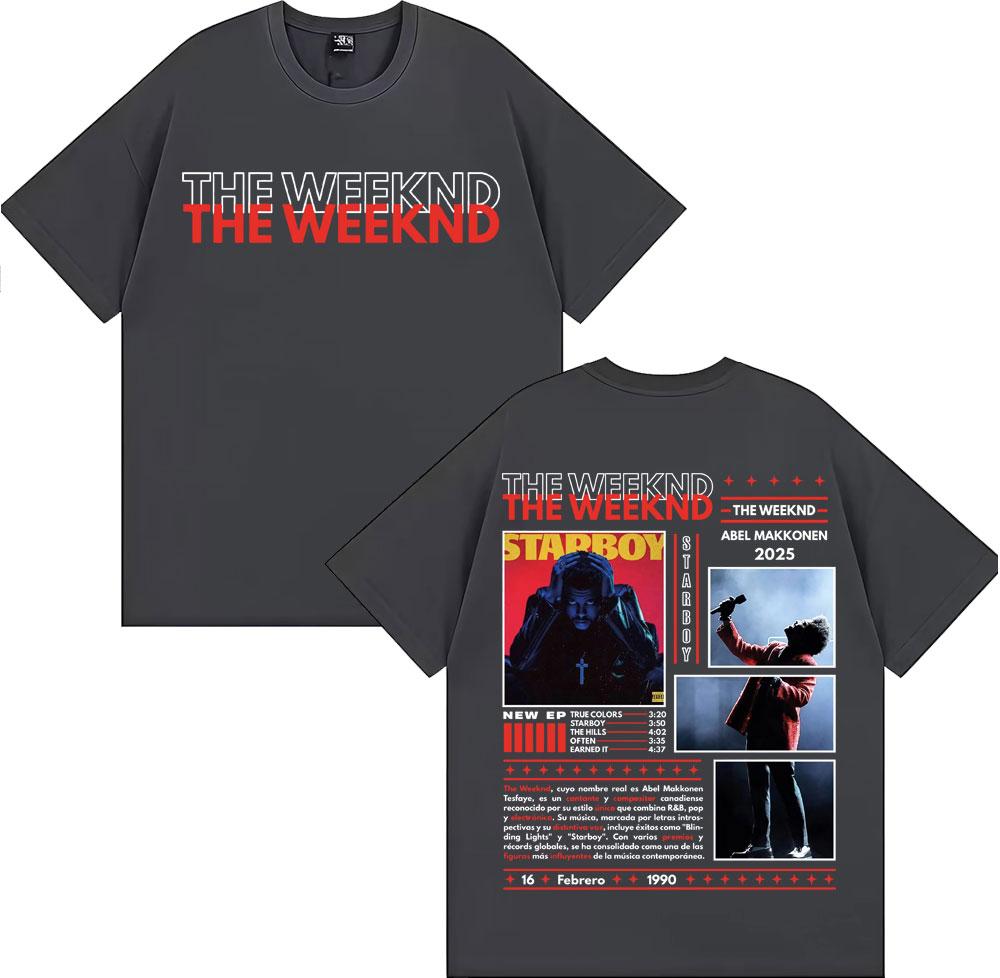 Rapper The Weeknd Abel Makkonen Album Tour 2025 Graphic T-shirts Men's Clothing Y2k Fashion Hip Hop Breathable Oversized T Shirt